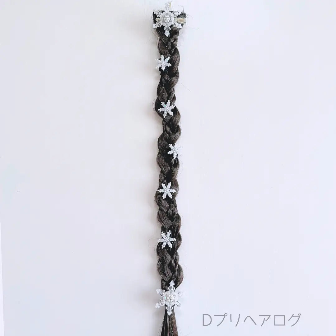 受注生産【2way 雪の結晶のウィッグ】ホワイト×クリア(ヘアゴムSサイズ