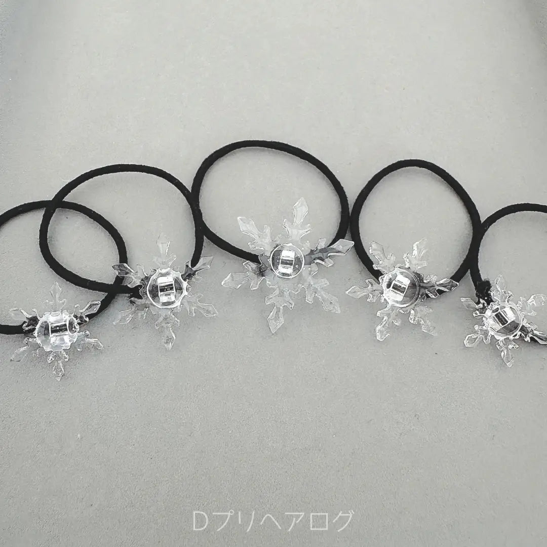 雪の結晶のヘアゴム(クリア) 5個セット – Dプリヘアログ オンライン