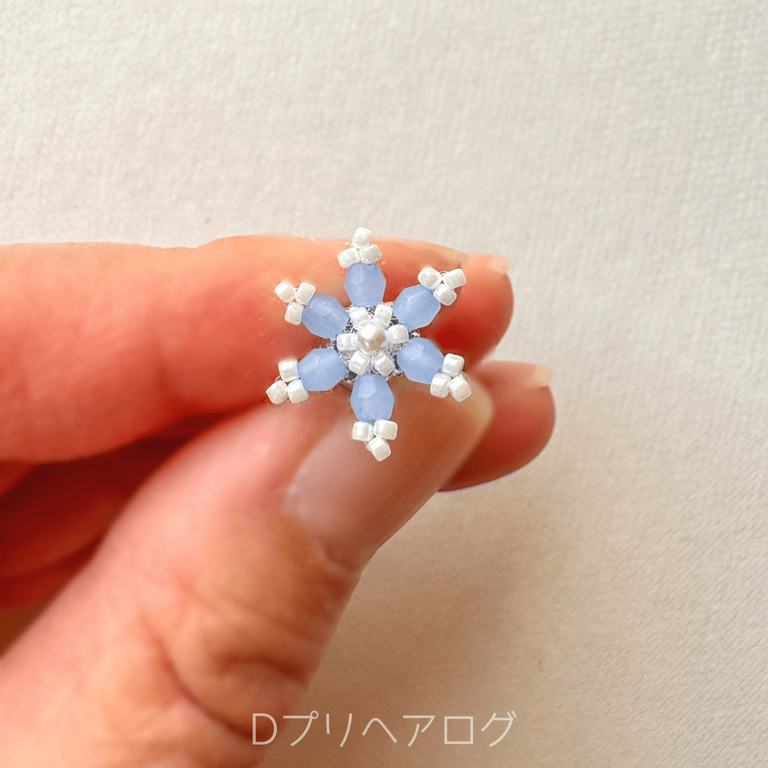 小さな雪の結晶のヘアゴム(ブルー×クリア) 5個セット – Dプリヘアログ