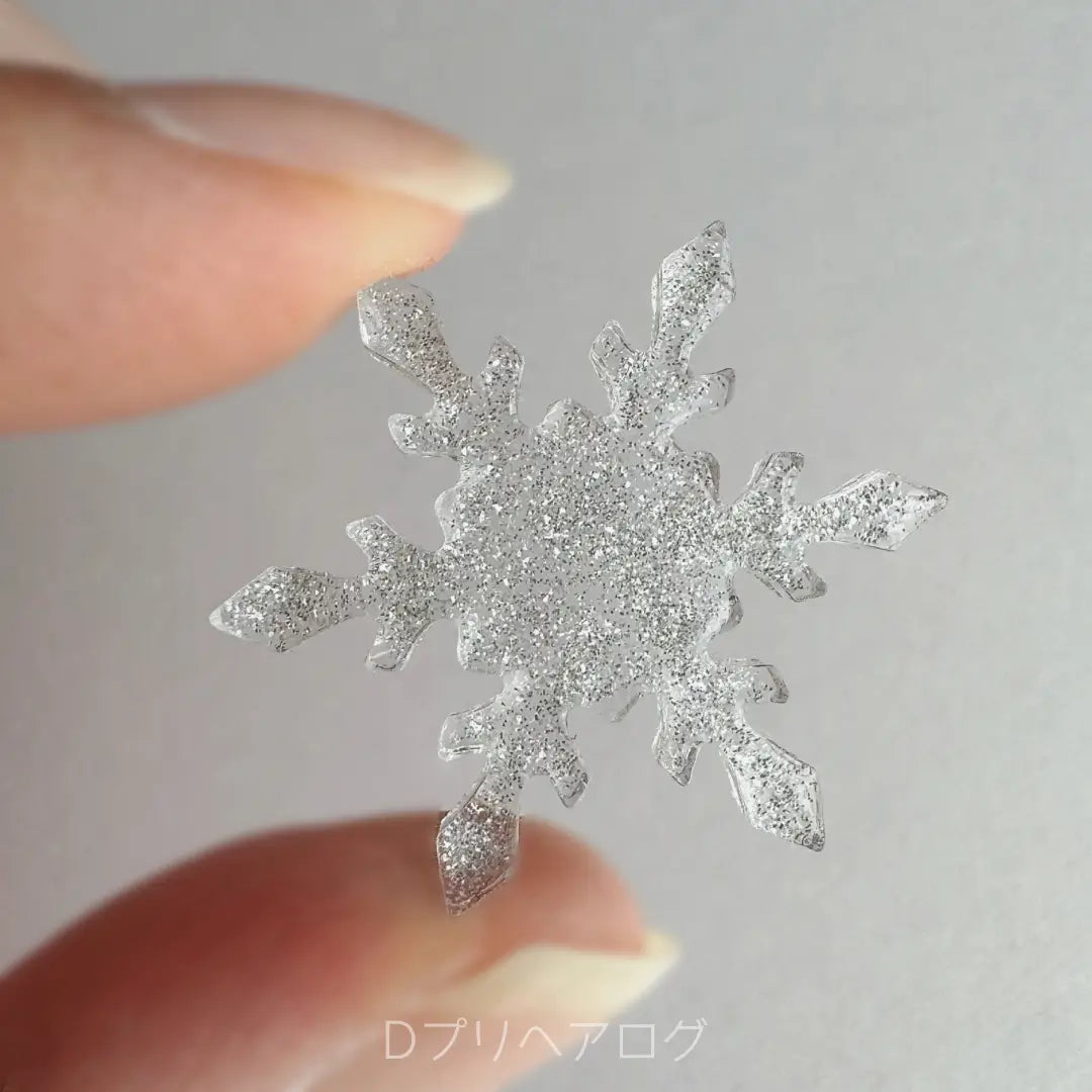 雪の結晶のヘアゴム(クリアラメ) 5個セット – Dプリヘアログ 雪の結晶のヘアゴム(クリアラメ) 5個セット – Dプリヘアログ