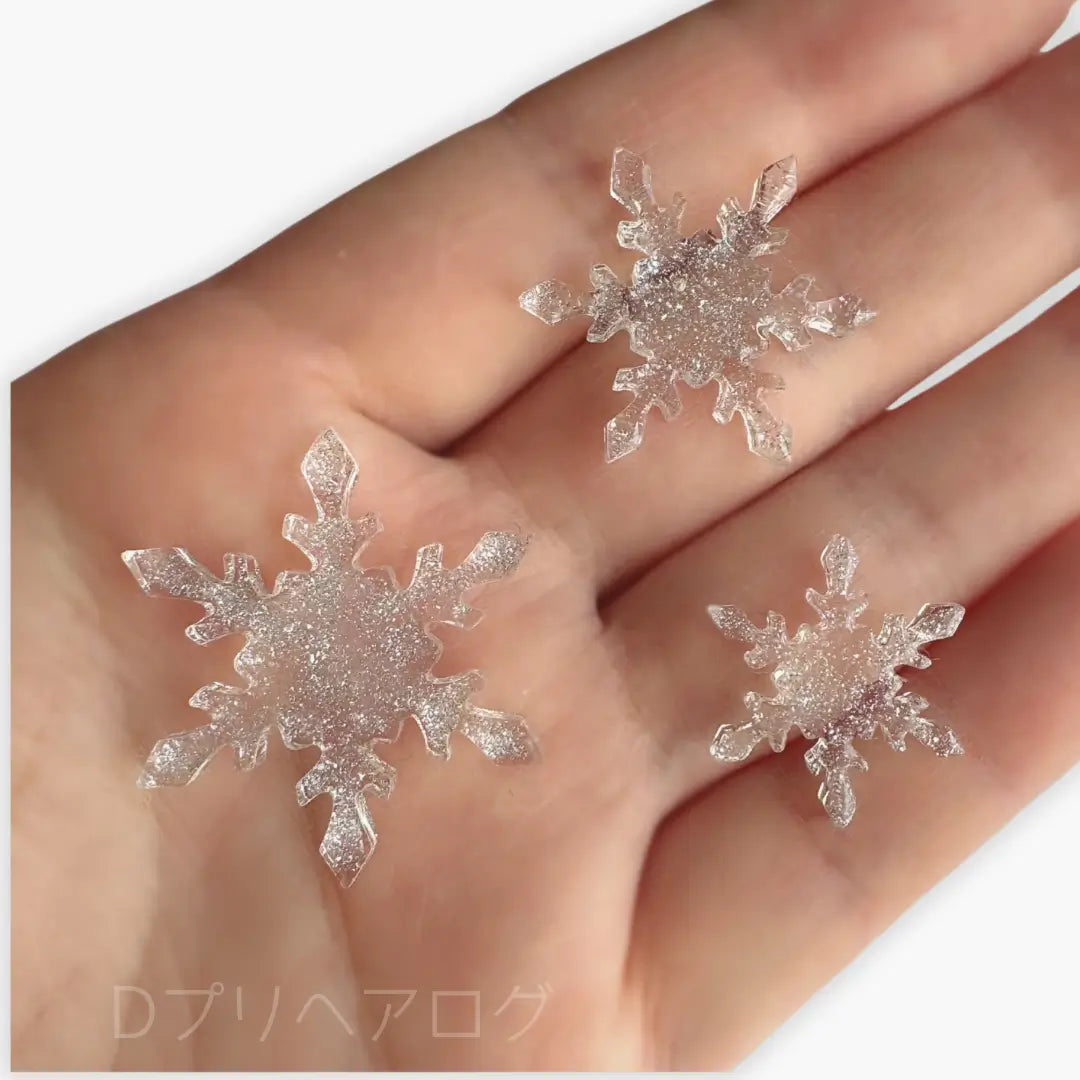 雪の結晶のヘアゴム(クリアラメ) 5個セット – Dプリヘアログ 雪の結晶のヘアゴム(クリアラメ) 5個セット – Dプリヘアログ