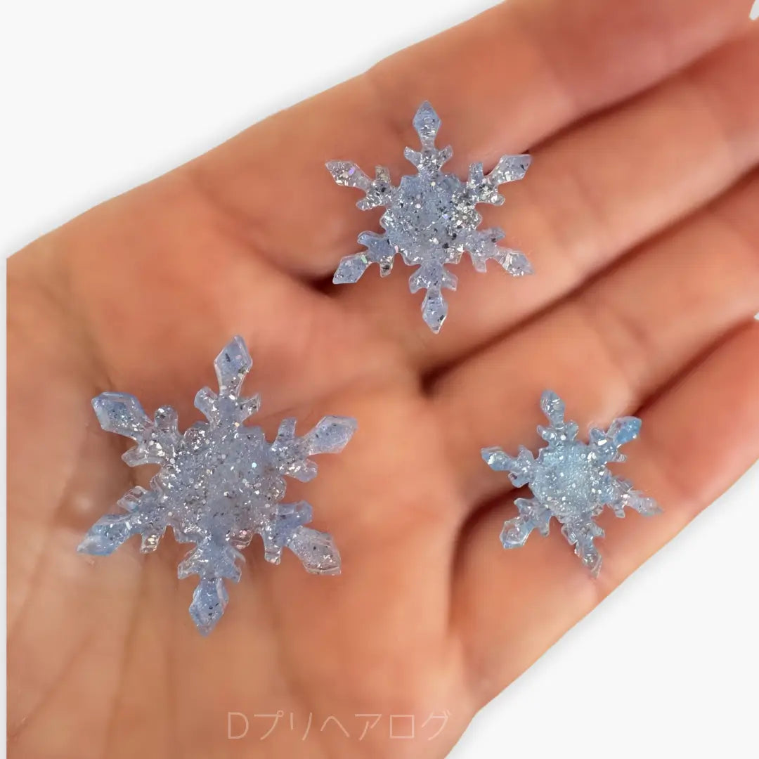 雪の結晶のヘアゴム(ブルーラメ) 5個セット – Dプリヘアログ 雪の結晶のヘアゴム(ブルーラメ) 5個セット – Dプリヘアログ